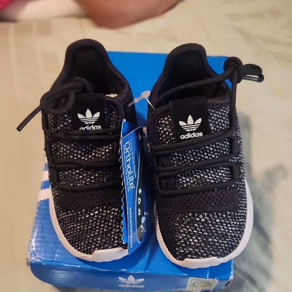 Adidas Kids Black and White Sneakers